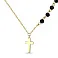 Колье серебряное Крестик с желтым родированием с ониксом (арт. 7507/1964жо) – изображение 1