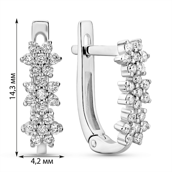 Серьги из белого золота с бриллиантами (арт. С011218030б) – изображение 5