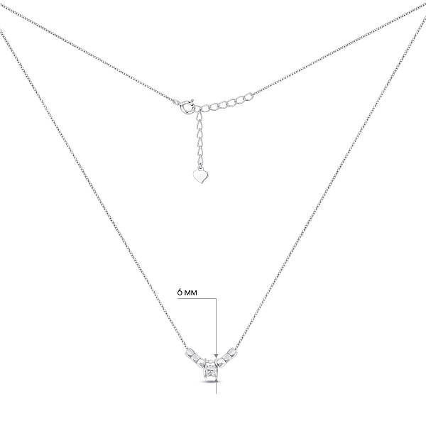 Серебряное колье с подвесками с фианитами (арт. 7507/2641) – изображение 3