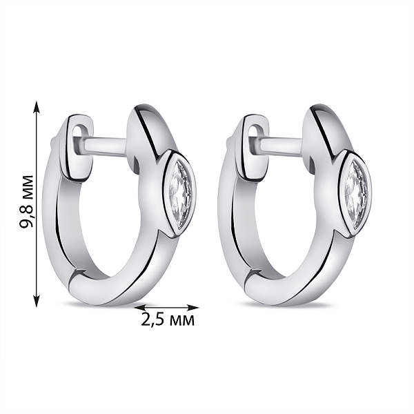 Серебряные серьги с фианитами (арт. 7502/9618/10) – изображение 2