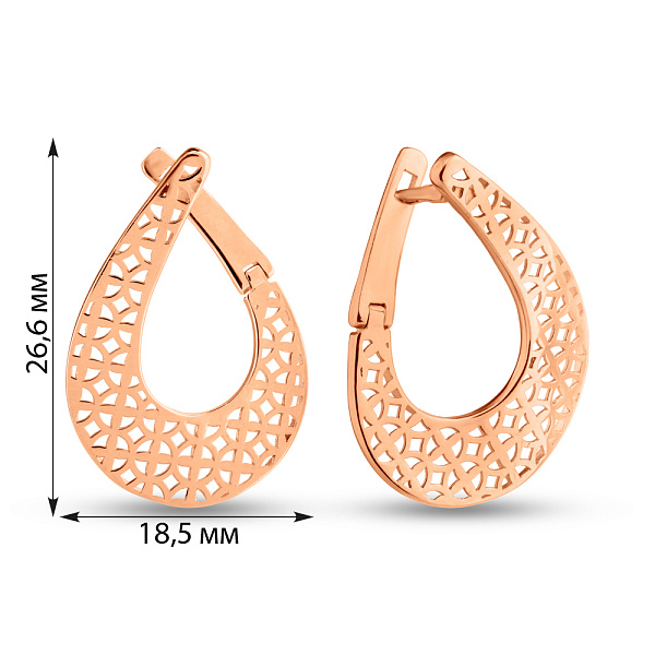 Серьги из красного золота (арт. 1091441) – изображение 4