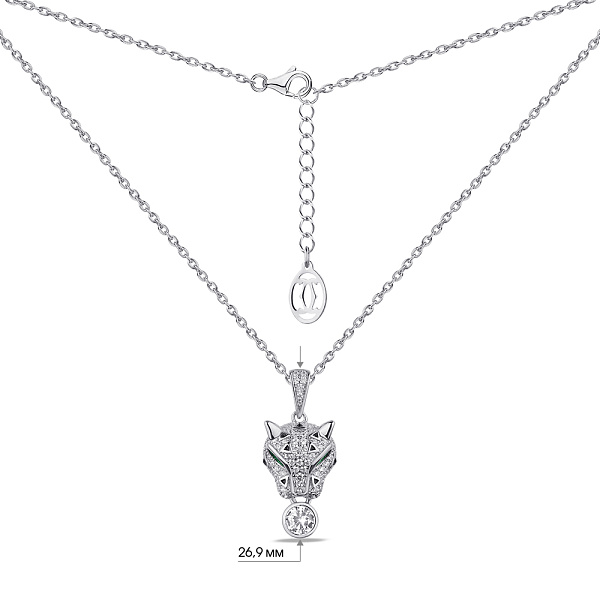 Колье из серебра с фианитами "Пантера" (арт. 7507/1631еч) – изображение 3
