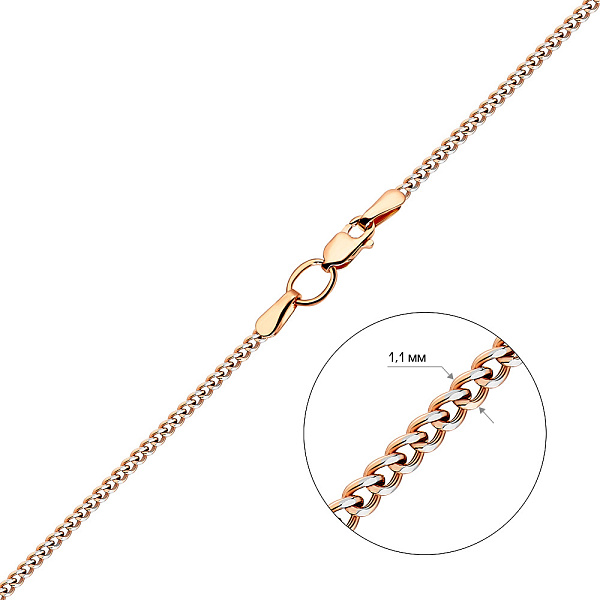 Ланцюжок з золота з родіюванням плетіння Панцирне (арт. 301001р) – зображення 3