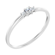 Кольцо из белого золота с тремя бриллиантами (арт. К011250010б)