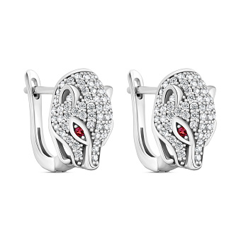 Серьги из серебра Пантера (арт. 7502/9519амлн)