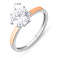 Серебряное кольцо с золотой накладкой и фианитом (арт. 7201/638кп) – изображение 2