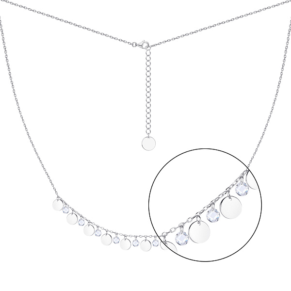 Колье «Монеты» из серебра с фианитами (арт. 7507/1079) – изображение 1