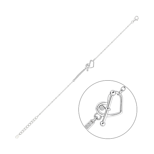 Серебряный браслет с дорожкой из фианитов (арт. 7509/5289) – изображение 1