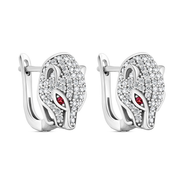 Серьги из серебра Пантера (арт. 7502/9519амлн) – изображение 1