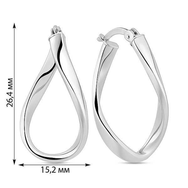 Золотые серьги без камней (арт. 106271/25б) – изображение 2