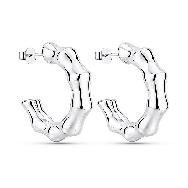 Серебряные серьги-пусеты без камней (арт. 7518/7284) – изображение 1