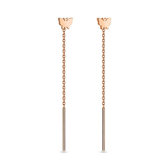 Серьги-протяжки из красного золота (арт. 110900)