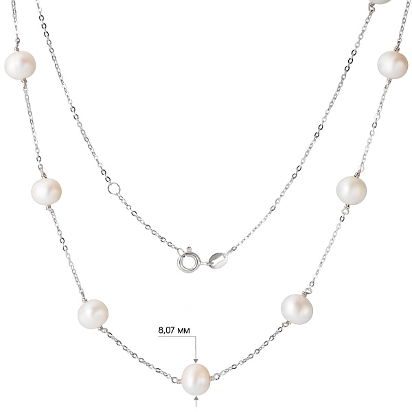 Серебряное колье с жемчугом (арт. 7507/1051жб) – изображение 3