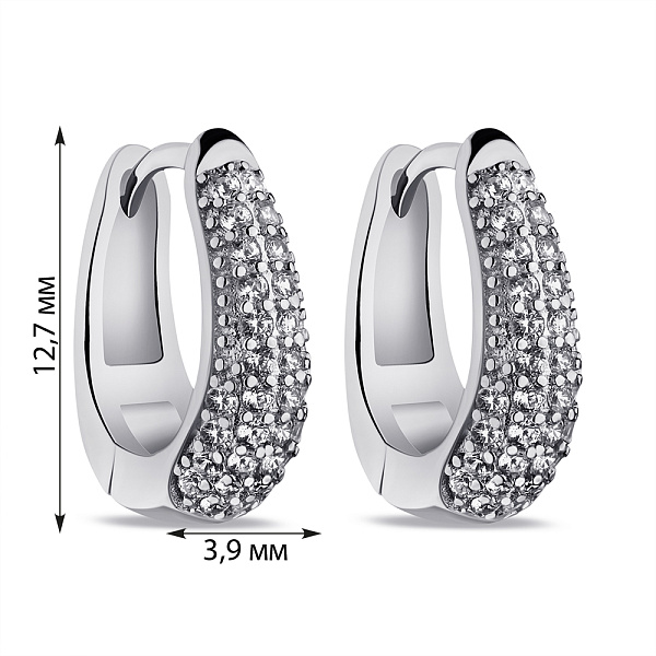 Серьги серебряные с фианитами (арт. 7502/9190/10) – изображение 2