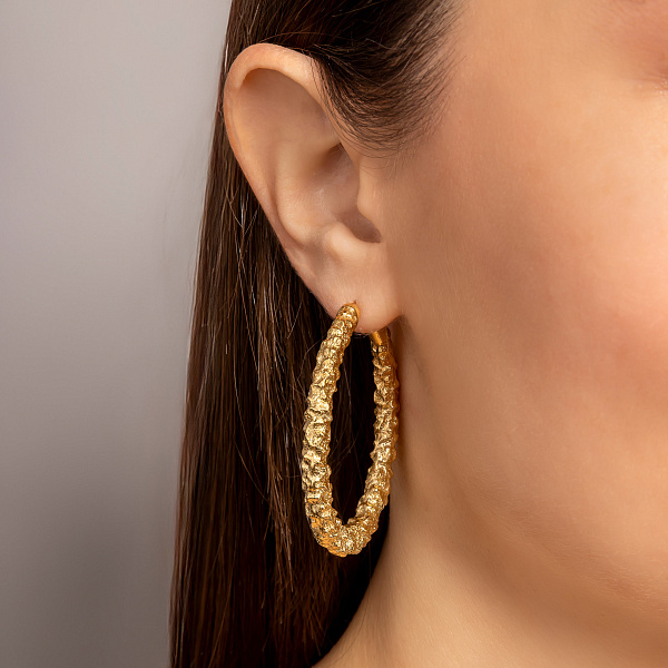 Золотые серьги кольца Francelli (арт. е1091769/45ж) – изображение 2