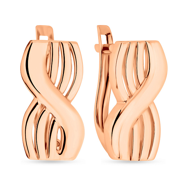 Серьги из красного золота без камней (арт. 107812) – изображение 1