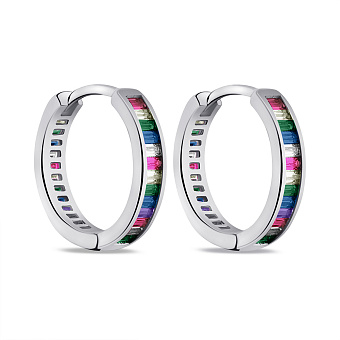 Серебряные серьги-кольца с альпинитами (арт. 7502/9299/15ацв)