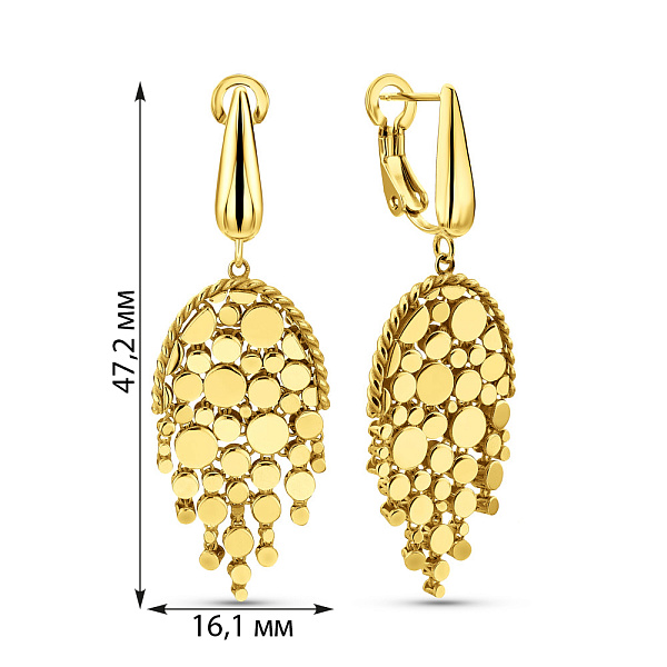 Сережки з жовтого золота Francelli (арт. 1091330ж) – зображення 8