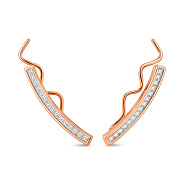 Фото Золоті сережки-клаймбери з фіанітами (арт. 110447)