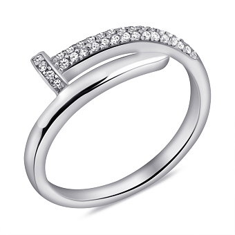 Серебряное кольцо Гвоздь с фианитами (арт. 7501/6986)
