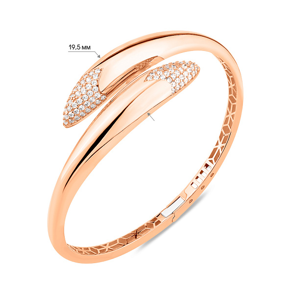 Браслет з червоного золота з фіанітами (арт. 3261248) – зображення 7