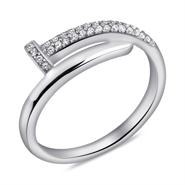 Серебряное кольцо Гвоздь с фианитами (арт. 7501/6986) – изображение 1