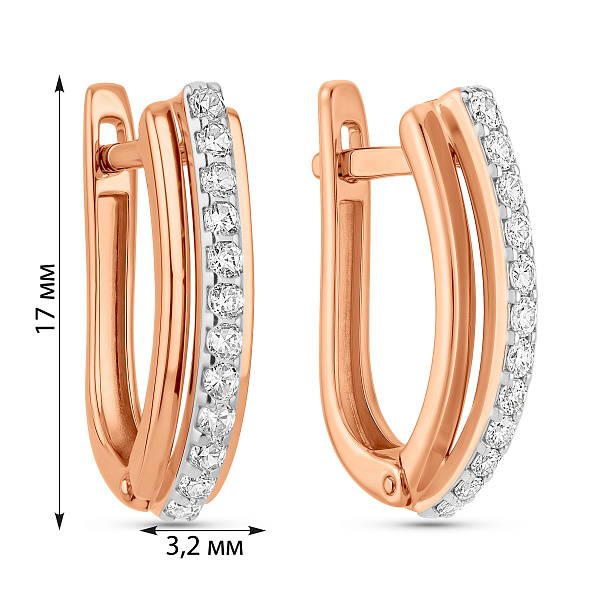 Золоті сережки з фіанітами (арт. 111054) – зображення 5