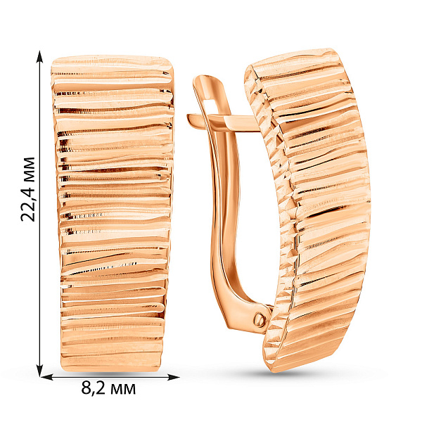 Золотые серьги без камней (арт. 121103) – изображение 6