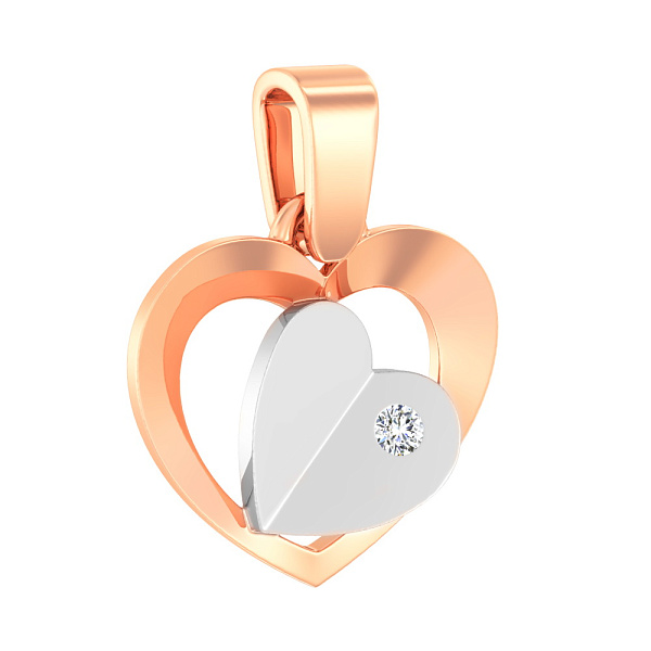 Золотая подвеска «Сердце» с фианитом (арт. 440270) – изображение 1