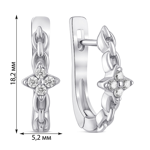Серебряные серьги Звезда с фианитами (арт. 7502/10103) – изображение 2