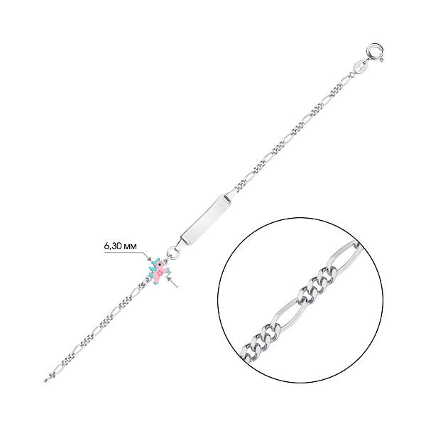 Браслет серебряный "Единорог" с эмалью для детей (арт. 7509/3609ер) – изображение 3