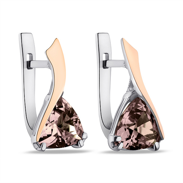 Срібні сережки з турмаліном (арт. 7202/681Трмккрсп) – зображення 1