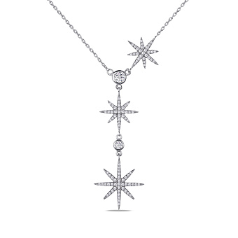 Колье из серебра "Звезды" с фианитами (арт. 7507/1206)