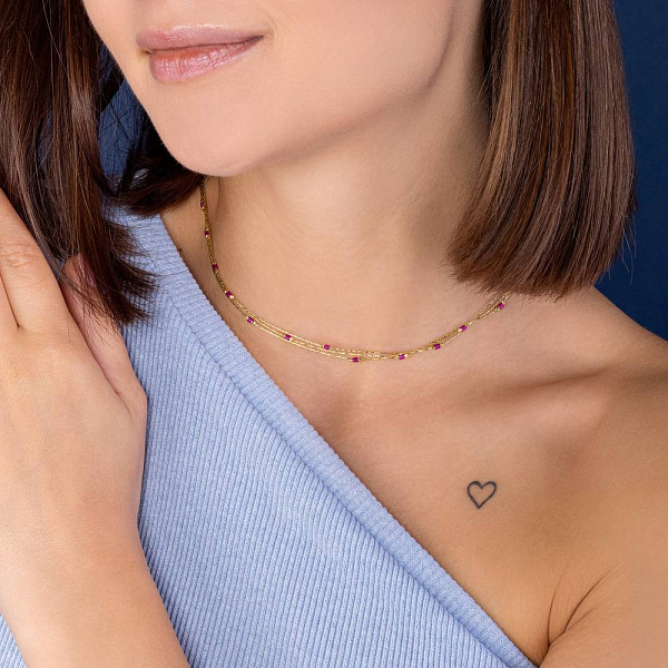 Колье из желтого золота Francelli (арт. 352449жмлн) – изображение 2