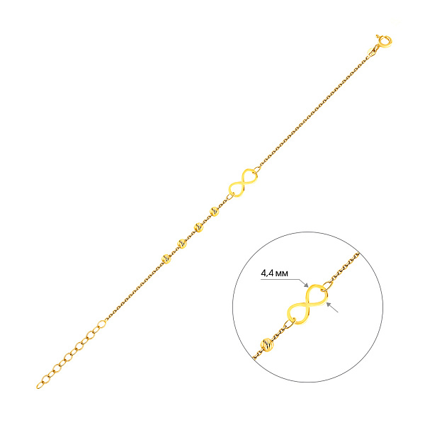 Браслет Бесконечность из желтого золота (арт. 326498ж) – изображение 3