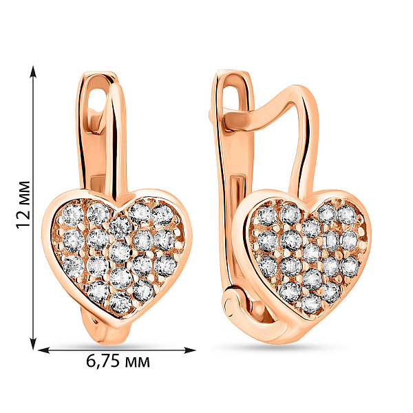 Золотые сережки с фианитами  (арт. 108564) – изображение 2