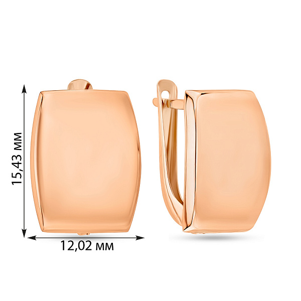 Серьги без камней из красного золота (арт. 101349) – изображение 2
