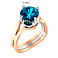 Золотое кольцо с топазом Blue Ocean (арт. 140750Пл) – изображение 3