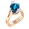 Золота каблучка з топазом Blue Ocean (арт. 140750Пл) – зображення 3