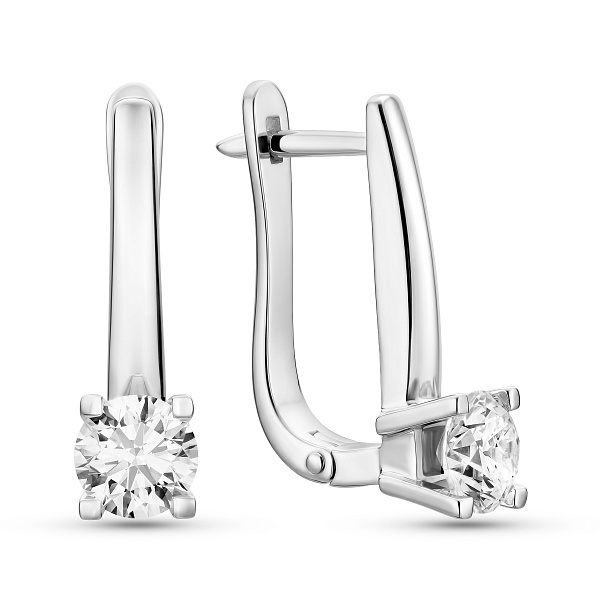Серьги из белого золота с бриллиантами (арт. 2192172202) – изображение 1