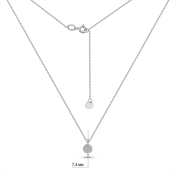 Кольє з білого золота з діамантами (арт. Ц011480010б) – зображення 4