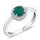 Серебряное кольцо с изумрудом и фианитами (арт. 7001/1221Изм) – изображение 1