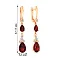 Золотые серьги подвески с гранатом и фианитами (арт. 111119Пкф) – изображение 2