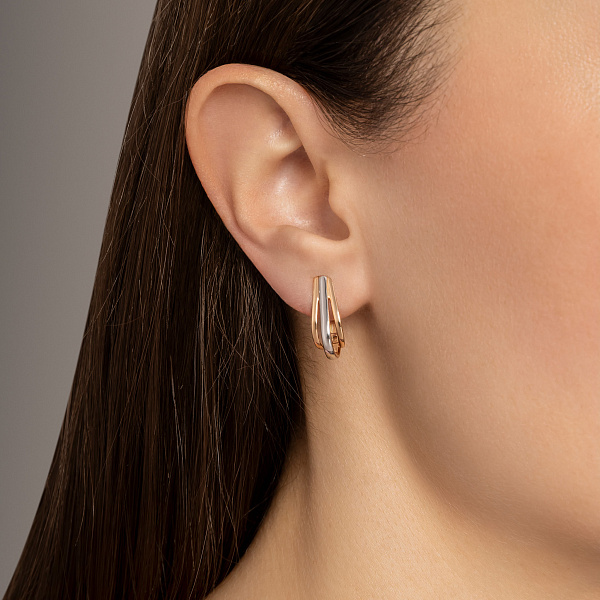 Золотые серьги с родированием (арт. 110675) – изображение 2