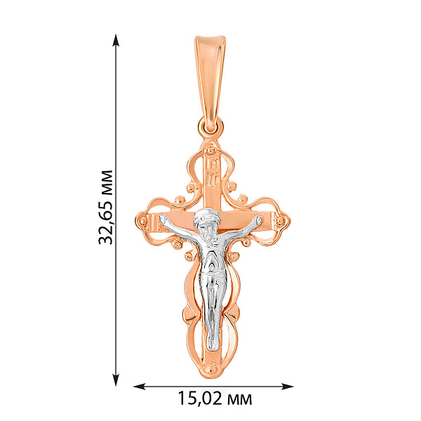 Золотий дитячий хрестик з розп'яттям (арт. 501327) – зображення 2