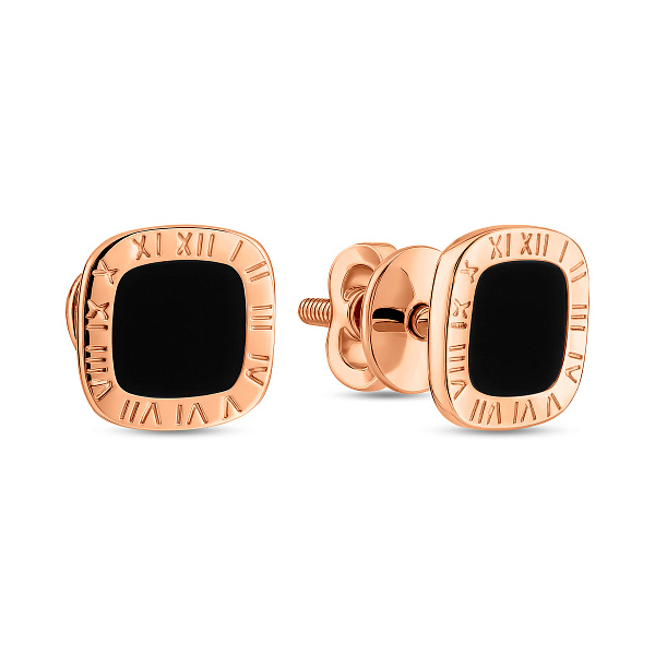 Серьги-пусеты из золота с эмалью (арт. 111206еч) – изображение 1