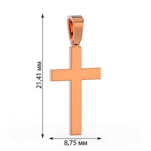 Підвіска-хрестик з червоного золота (арт. 440407) – зображення 2
