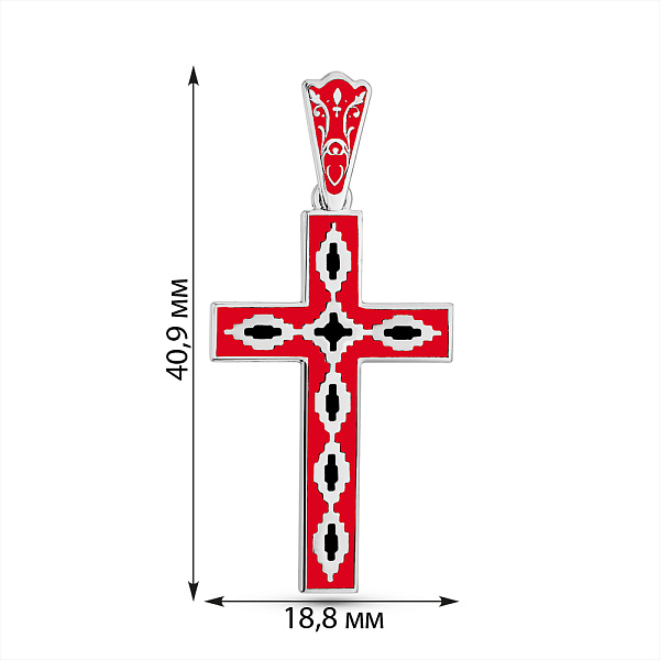 Серебряный крестик с эмалью (арт. 7503/243екчпю) – изображение 2
