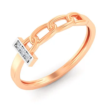 Золотое кольцо "Звенья" с фианитами (арт. 141220)