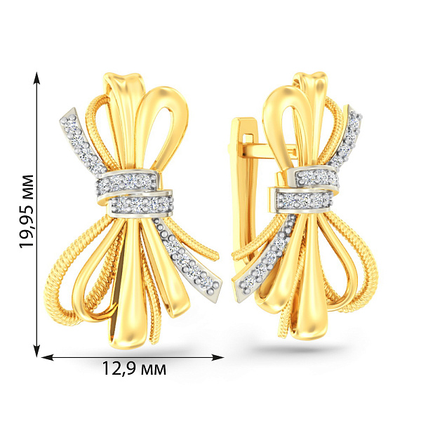 Золотые серьги с бриллиантами Francelli (арт. С111359010ж) – изображение 2